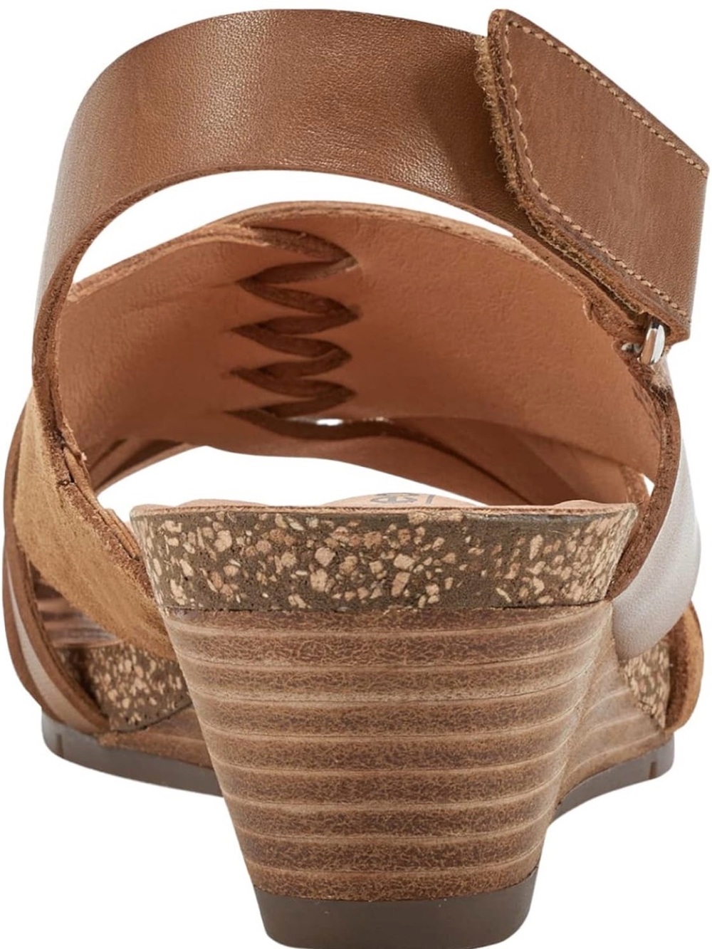 0176: Earth Women's Harris Beige Woven Slingback Wedge Sandals - Picture 3 of 9